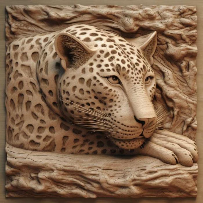 Nature and animals (st leopard 4, NATURE_512) 3D models for cnc